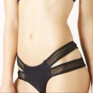 Blue Life Divided Ruched Bikini‎ Bottom nwot